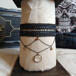 Collier cœur de parchemin